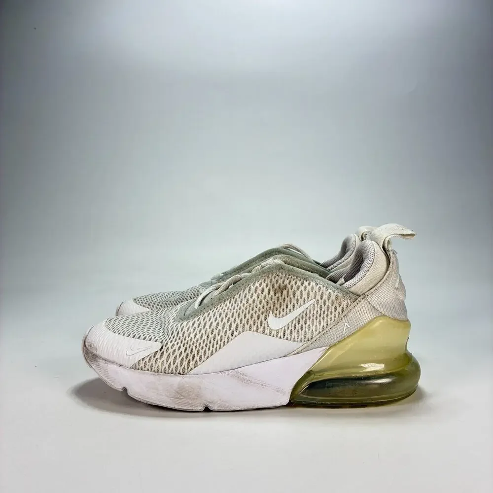 Nike Air Max 270 White Casual Lifestyle Sneakers Shoes AO2372-103 Youth Size 1Y
